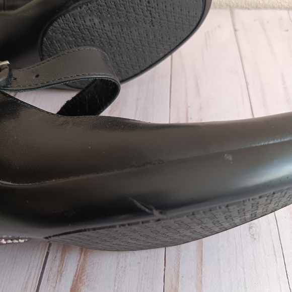 Underfoot| Black Leather Mary Jane Wedge Heel Sz 9 Comfort Minimal Professional main image 5